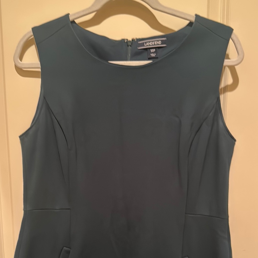 Lands' End Green Sheath Dress Sleeveless